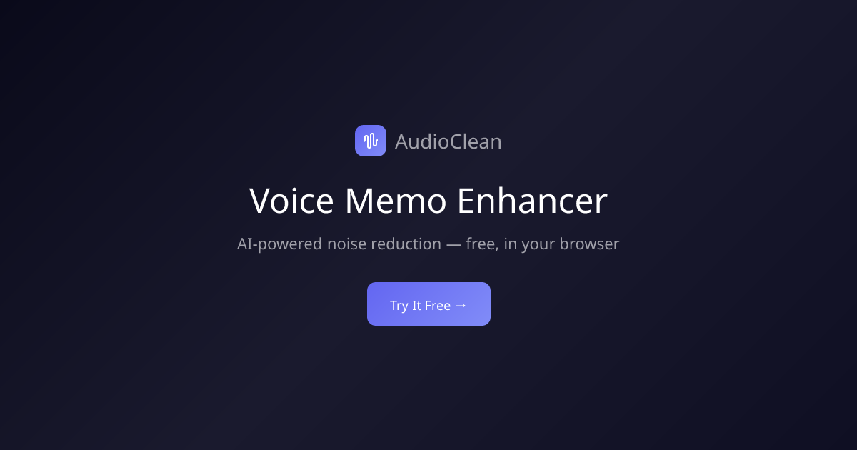 Voice Memo Enhancer - Clean Audio Online Free | AudioClean